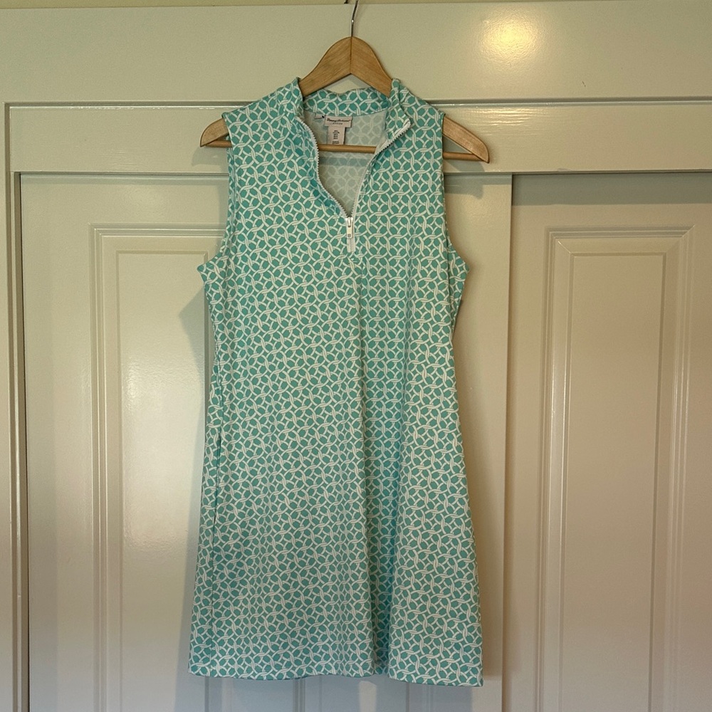 Tommy Bahama Active Sleeveless Aqua Patterned Dress